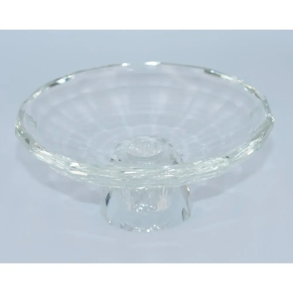 Oleg Cassini Crystal Preston Diamond Footed Trinket Candy Candle Dish 6